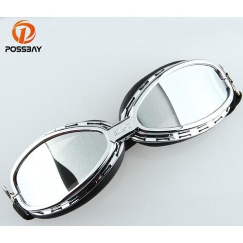 POSSBAY Pilot Glasses Ski Skate Glasses Outdoor Sports Eyewear Pilot Cruiser Motorcycle Glasses Oculos Motocross Goggles