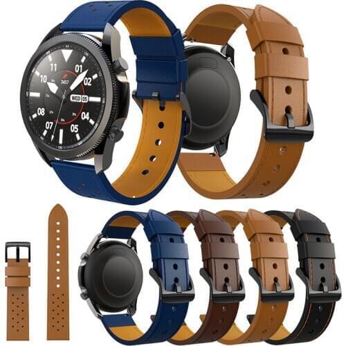 For Samsung Galaxy Watch 3 Bands 45mm 46mm Quick Release Leather Strap for Huami amazfit pace/Huami AMAZFIT stratos Bracelet
