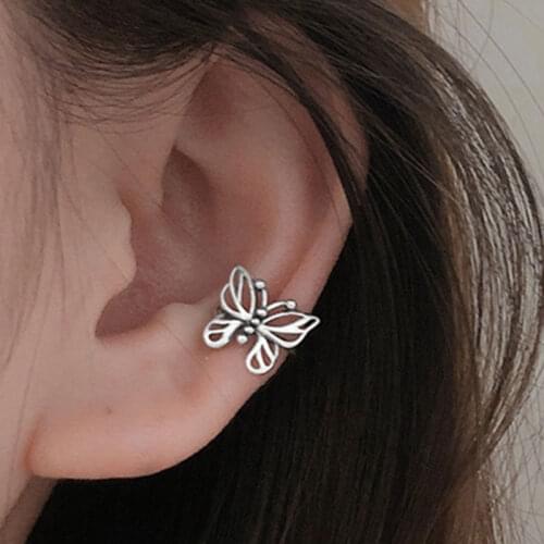 New Design Geometric Hollow Butterfly Clip Earrings For Women Girls Temperament Ear Bone Cartilage Cuff Earrings Jewelry Gifts