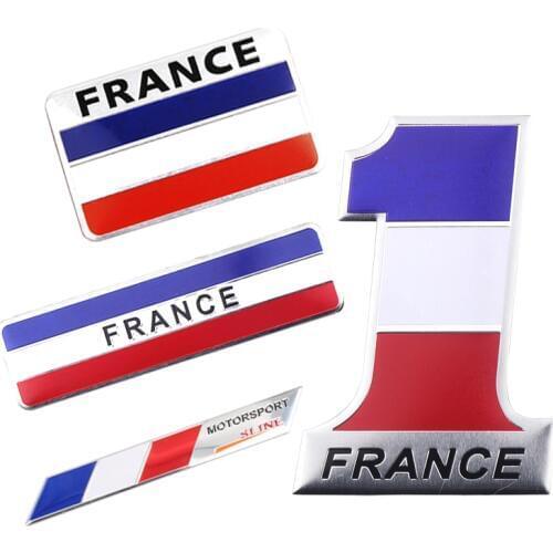 Car Styling 3D Aluminum France Flag Emblem Badge Car Sticker Motorcycle Decoration Decals For Peugeot Citroen Auto accessories