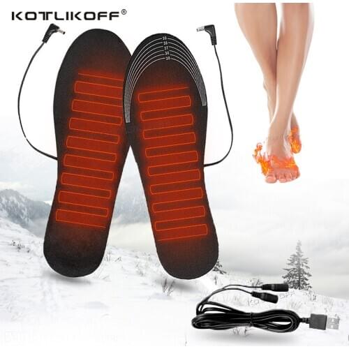 USB Heated Shoe Insoles Feet Warm Sock Pad Mat Electrically Outdoor Winter Heating Insoles Washable Warm Thermal Insoles Unisex