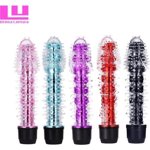 Utinta Leptura Multi-Speed Clear Jelly Vibrator Sex Toy for Women Soft Thorn G-spot Vibration Dildo Massager Adult Sex Products