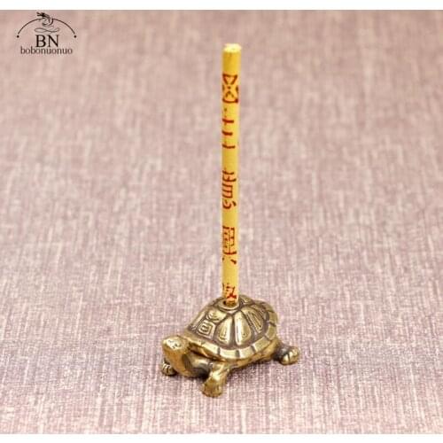 Vintage Brass Japanese Tortoise Incense Holder Burner Small Tea Pet Ornament Animal Turtle Figurines Miniatures Desk Decorations