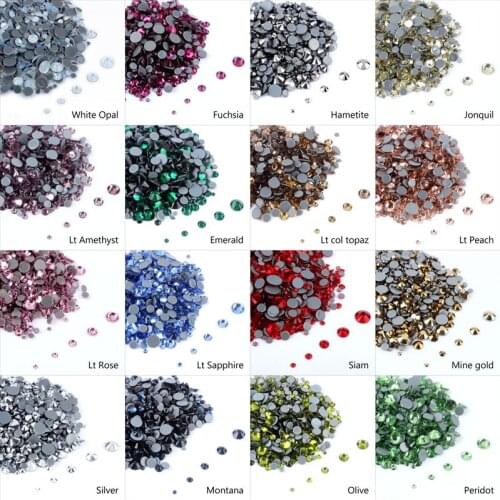 Top quality patch rhinestone mixed size crystal A ++ ss6-ss30 1000pcs / bag for clothes decoration free shipping