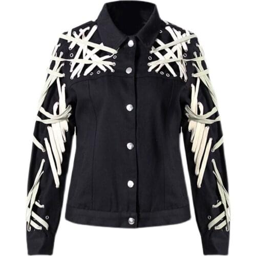 2021 new autumn and winter fashion women clothes turn-down collar full sleeves colored stringe single breasted short jacket X371