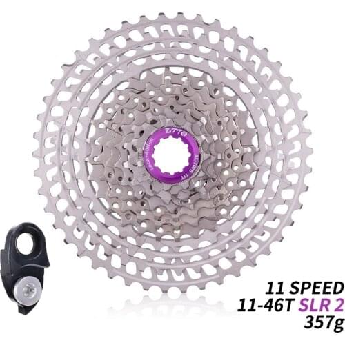 MTB 11 Speed SLR2 Cassette 11S 11-46T Freewheel Sprocket Wide Ratio Silver CNC 11V K7 HG Compatible For Mountain Bike