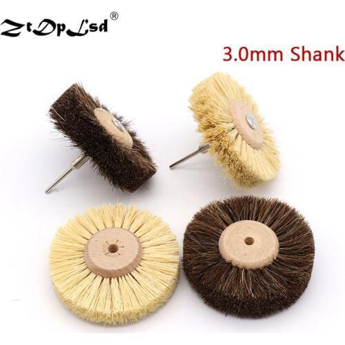 1PCS Abrasive Sisal Filament & Horse Hair Brush Polishing Grinding Buffing Wheel Woodworking For Furniture Rotary Drill Tools