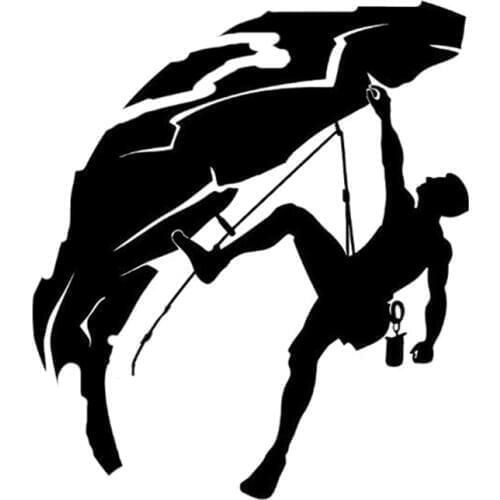 13.6CM*15.5CM Fashion Rock Climbing Climber Vinyl Decal Car Sticker Black/Silver S9-0389