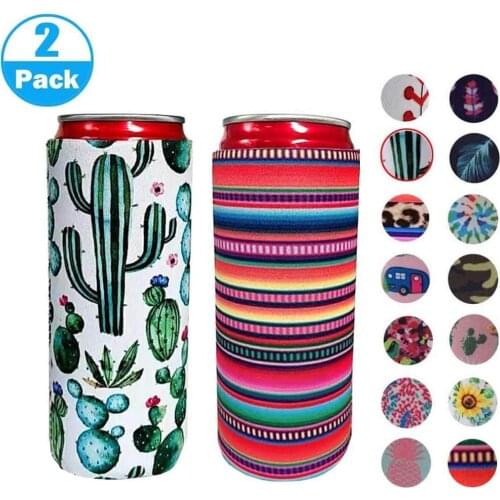 2pack/12oz Skinny Can Cooler Bag,Wine Cooler Bag Wine Slim Can Cookize Cooler Tall Stubby Holder Foldable Holders Beer Coozie