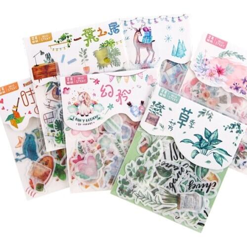 40 Pcs/pack Japanese Paper Sticker Beginning of Memory Series Hand Account Stationery DIY Decoration Material