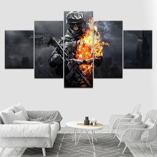 5 Panel Modular Devil Soldier Knight Painting Canvas Wall Art Picture Home Decor Living Room Canvas Print Modern Painting