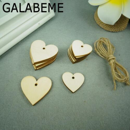50pcs 4cm 3cm Love Heart Wooden With Holes Scrapbooking DIY Rustic Decor Craft Confetti Wedding Table Decoration Centerpieces