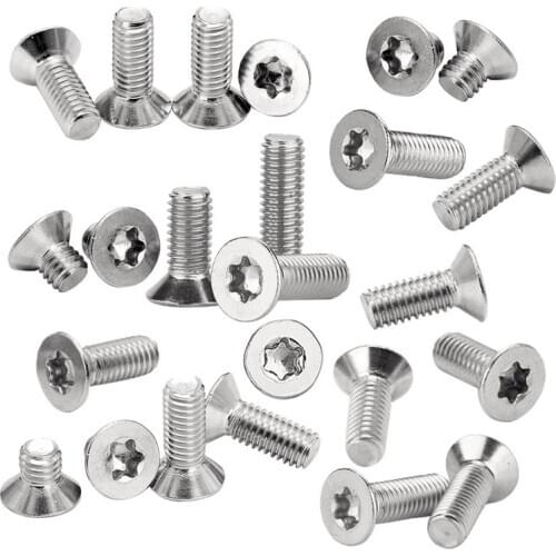 50Pcs Torx Wood Screws M2 M2.5 M3 M4 3-30mm Stainless Steel 304 Hex Countersunk Screw Flat Head Screw Bolt Household Tool
