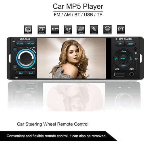 50W*4 4.1'' DIN Car MP5 Video Player Bluetooth Car Radio Stereo USB/TF/AUX FM MP5 Player with Remote control