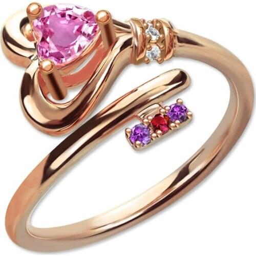 925 Sterling Silver Personalized Custom Birthstone The Key To My Heart Adjustable Finger Rings for Women Customized Jewelry Gift