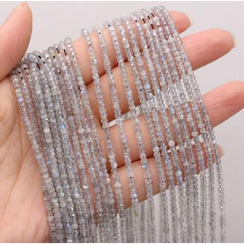 Natural Faceted Stone Flash Labradorite Beads Small Loose Crystal Bead for Jewelry Making Necklace Bracelet Accessories