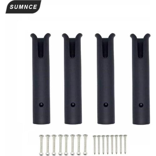 4PCS ABS Black Plastic Fishing Rod Pole Holder Portable Fishing Rod Spinning Accessories Durable Tube Mount Bracket Socket Rack