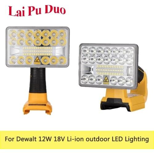 For dewalt 12W tool light indoor and outdoor light Led light work light For DEWALT 18V lithium ion battery DCB201 DCB200