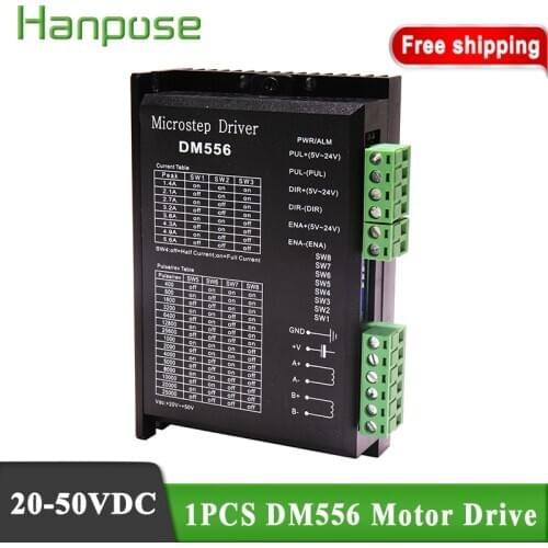 Free Shipping NEMA23/34 DM556 Driver 4.2A 50VDC 2-phase Digital 57/86 Stepper Motor Driver For CNC Drivers Controller