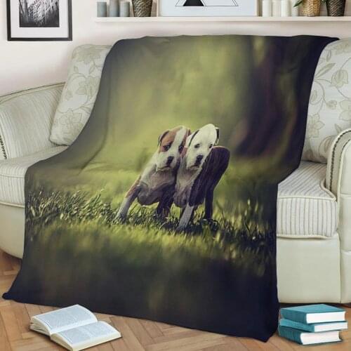 American Pit Bull Terrier Flannel Throw Blanket 3D Printed Keep Warm Sofa Child Blanket Home Decor Textiles Dream Family Gift