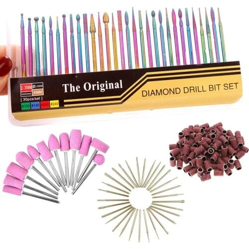 Nail Milling Cutters Diamond Nail Drill Bits Nail Art Sanding Bands Electric Nail Drill Machine Accessory Nail Art Remover Tool