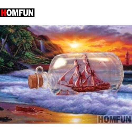 HOMFUN Full Diamond Embroidery "Bottle waterfall" Diamond Painting Cross Stitch Patterns Rhinestone Unfinished Home Decor A25878