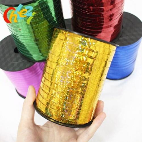 500 yards Gold silver Laser shiny ribbons balloons streamers wedding party supplies Birthday Party Decoration DIY Supplies