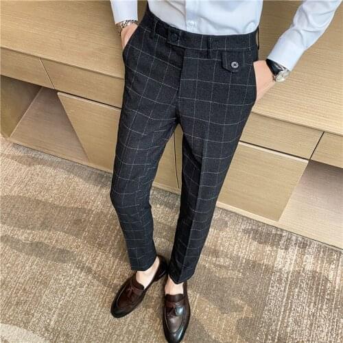 MDGD Men's Checked Trousers
