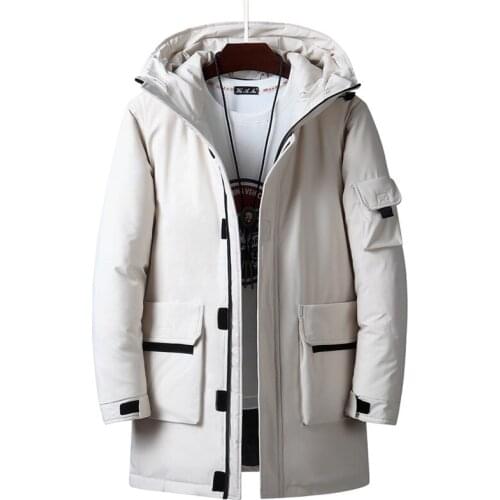 2021 Brand Winter Down Jacket Men Warm Parkas Mid-long Fashion Hooded Collar Coat Men M-3XL Windbreaker Thick Outerwear Men