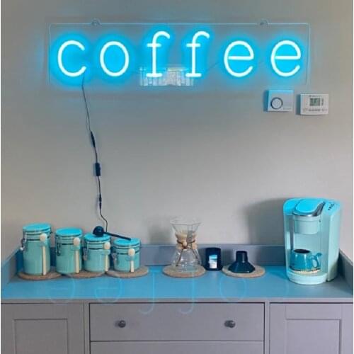 Neon Sign LED Coffee Light Wall Window Door Hanging Acrylic Beautiful Decoration Indoor Outdoor for Home Room Sale Shop