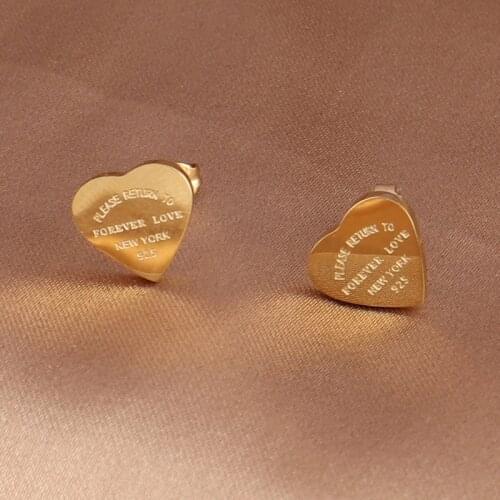 Stainless Steel Earrings For Women Gold Color Love Heart Earring Earrings Luxury Design Earring Geometric Stud Earring Jewelry