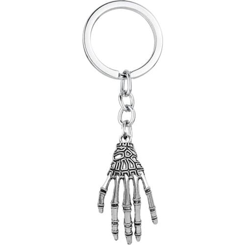 New Gothic Vintage Antique Skeleton Hand Bone Skull Claw Keychains Key Chain For Women Men Keyring Punk Rock Jewelry