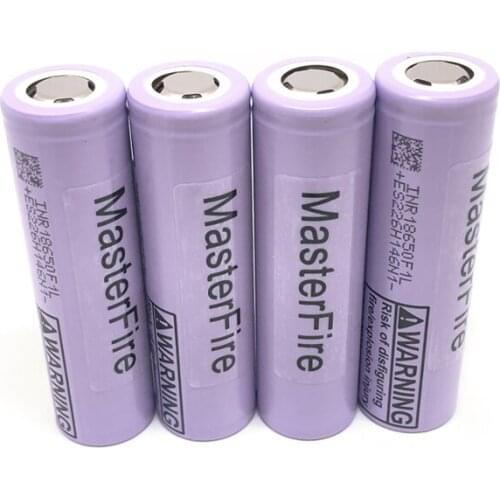 MasterFire 4pcs/lot Original 18650 F1L 3.6V 3350mAh INR18650 4.2V Cut Off Rechargeable Li-ion Battery Lithium Batteries Cell