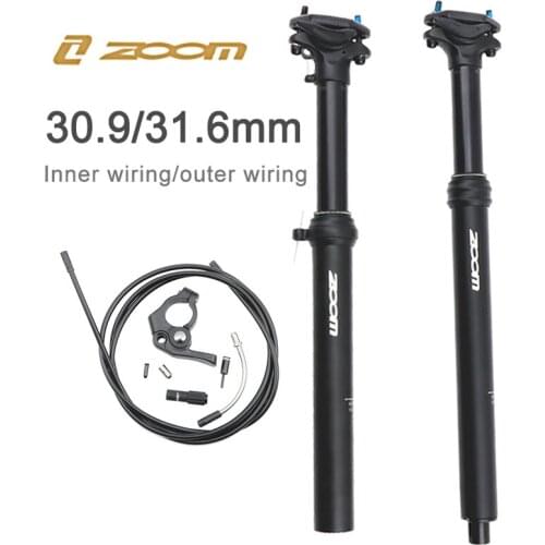 ZOOM Bike Dropper Seatpost 30.9/31.6*400mm Mountain Bike Wire Control Lift Seat Tube Internal/external routing seatpost