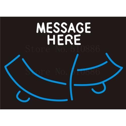 Custom Signage NEON SIGNS For Message Here Tube BAR PUB Signboard Display Decorate Store Shop Light Sign 17*14"