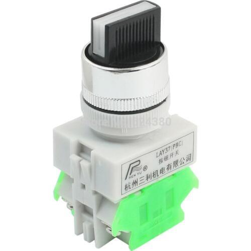 LAY37 Three 3 Positions Rotary Select Selector Push Button Switch Panel Mount 22mm 7/8" Discount