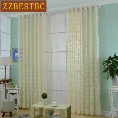 3 colors European luxury lace screens for Living Room Customizable tulle curtains for Bedroom Voile Curtain for kitchen /Cafe