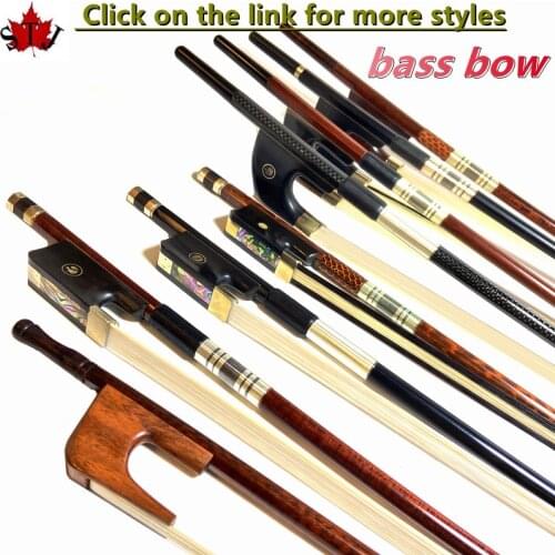 1pc Professional black Horse hair Carbon fiber Double Bass bow 3/4 size