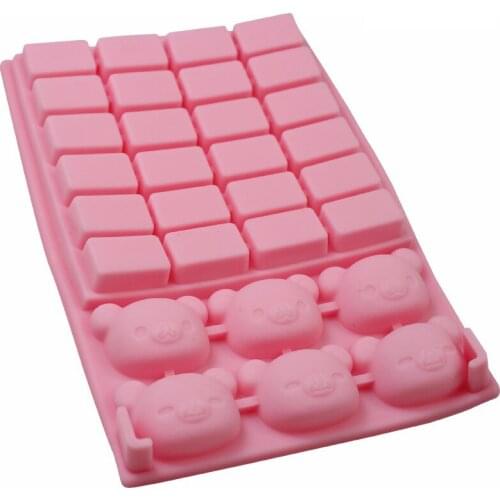 Silicone Sugar Chocolate Mold Molde Silicone Rilakkuma 30 Hole Cake Bakeware Pastry Mould Rilakkuma Bear Shape