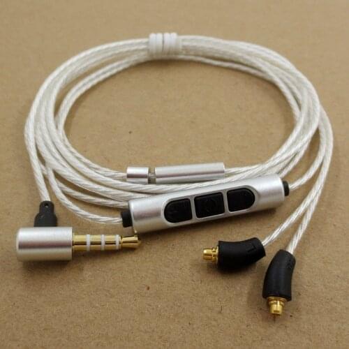 For Shure Replacement Cable Metal 3 button Silver-plated copper wire HIfi earphone upgrade cable mmcx for iphone Samsung se846