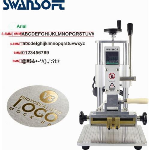 SWANSOFT EWB alphabet Hot Foil Stamping Machine Leather Pvc Card Paper Stamping Brass Brand Iron Letter Stamp Supply