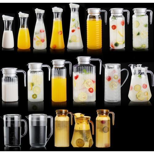 Large Capacity Acrylic Fruit Juice Milk Pot Bar Party Wine Beer Bottle Beverage Cold Water Kettles Anti-fall Water Pitcher Jug