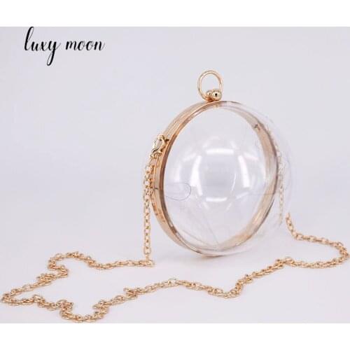 Womens Clutch Bag Purses and Handbags Small Round Ball Luxury Designer Transparent Woman Party Purse Chain Shoulder Bag Z039