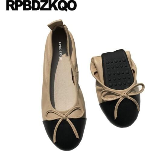 Ballerina Handmade Slip On China Round Toe Ladies Large Size Chinese Women 34 2019 Genuine Leather Wedding Ballet Shoes Flats