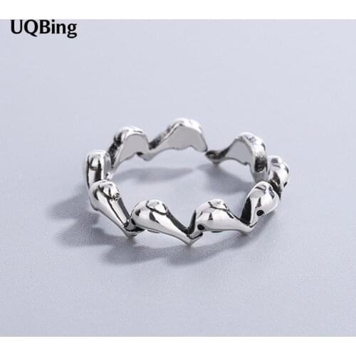 INS Vintage 925 Silver Dolphin Finger Rings For Women Gifts Animal Jewelry