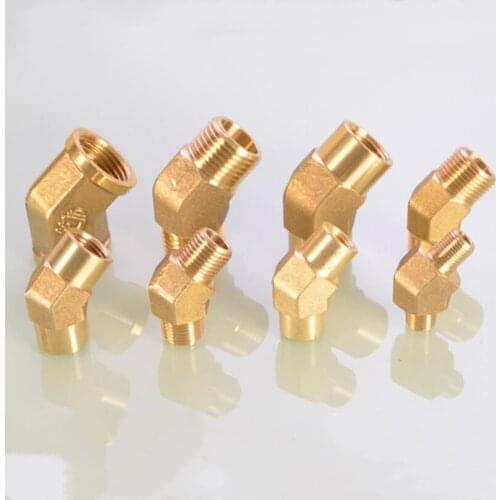 1/8" 1/4" 3/8" 1/2" BSP Female Male Thread 45 Degree Brass Pipe Fitting Connector Adapter