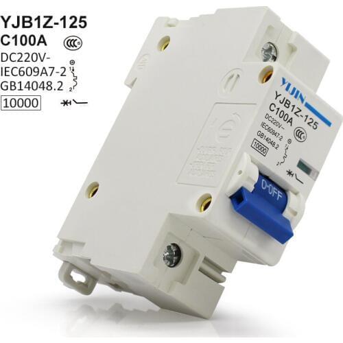 20 pieces/lot) 1P 100A DC220V DC Circuit breaker MCB For PV Solar system Shipping by Fedex or DHL