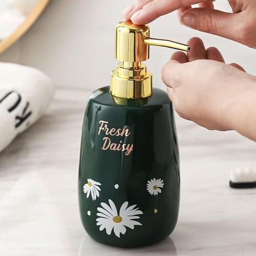 450ml Ceramic Soap Dispenser Scandinavia Bathroom Shower Gel Shampoo Bottles Hotel Hand Sanitizer Empty Refill Sub-bottle