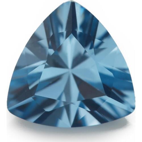 50PCS 4x4~12x12mm Trillion Shape Loose stone Blue Color Synthetic stone For Jewelry DIY Gems Stone 106