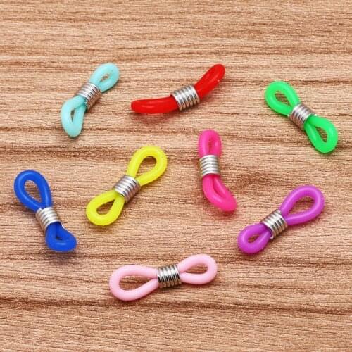 50pcs Color Rubber Adjustable Lanyard Cord Ear Hook Eyeglasses End Loop Connector Glasses Fixed Accessories Glasses Rope